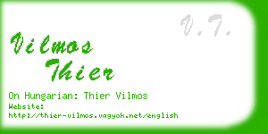 vilmos thier business card